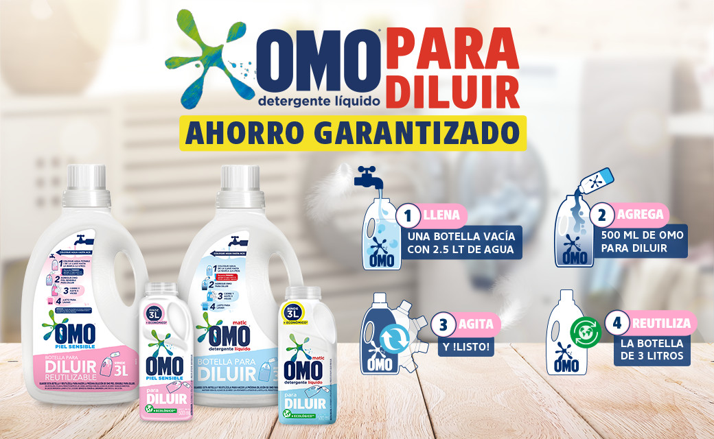 NUEVO omo detergente líquido PARA DILUIR! bandera