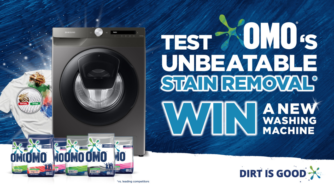 Test OMO's unbeatable stain removal. Win a new washing machine. 