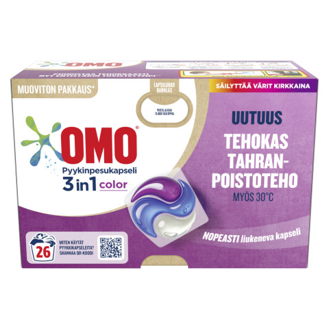 OMO 3in1 Pyykinpesukapseli Color 26 kpl