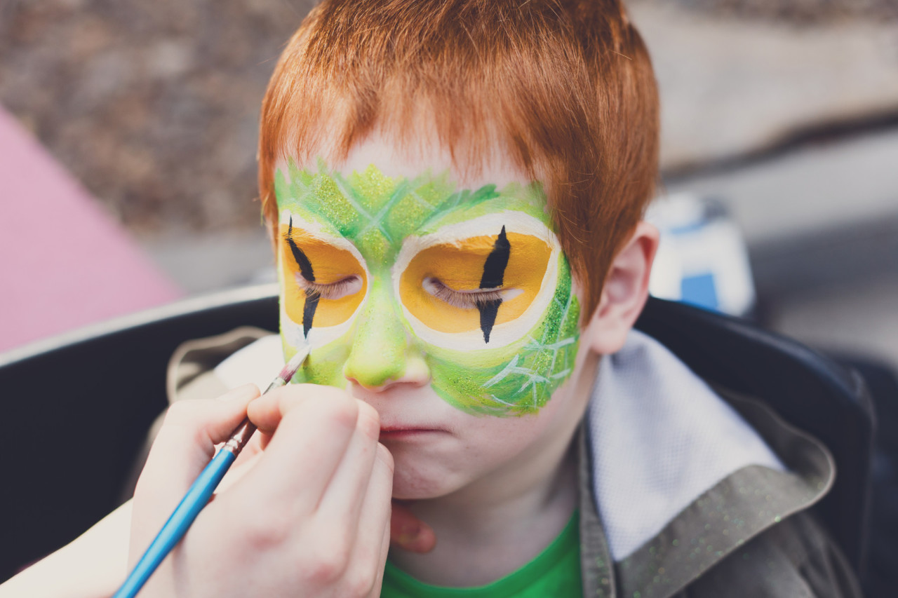 Child with face paint