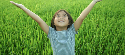 Child in a field