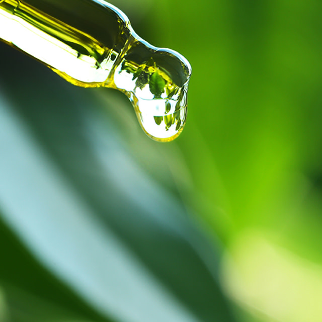 A picture of a pipette filled with oil