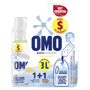 Sabão Líquido para Diluir OMO Puro Cuidado + Garrafa
