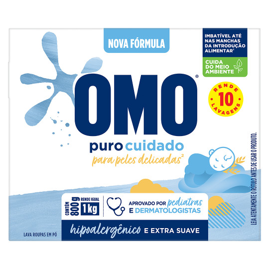 Sabão em pó OMO Puro Cuidado: hipoalergênico e extra suave | OMO