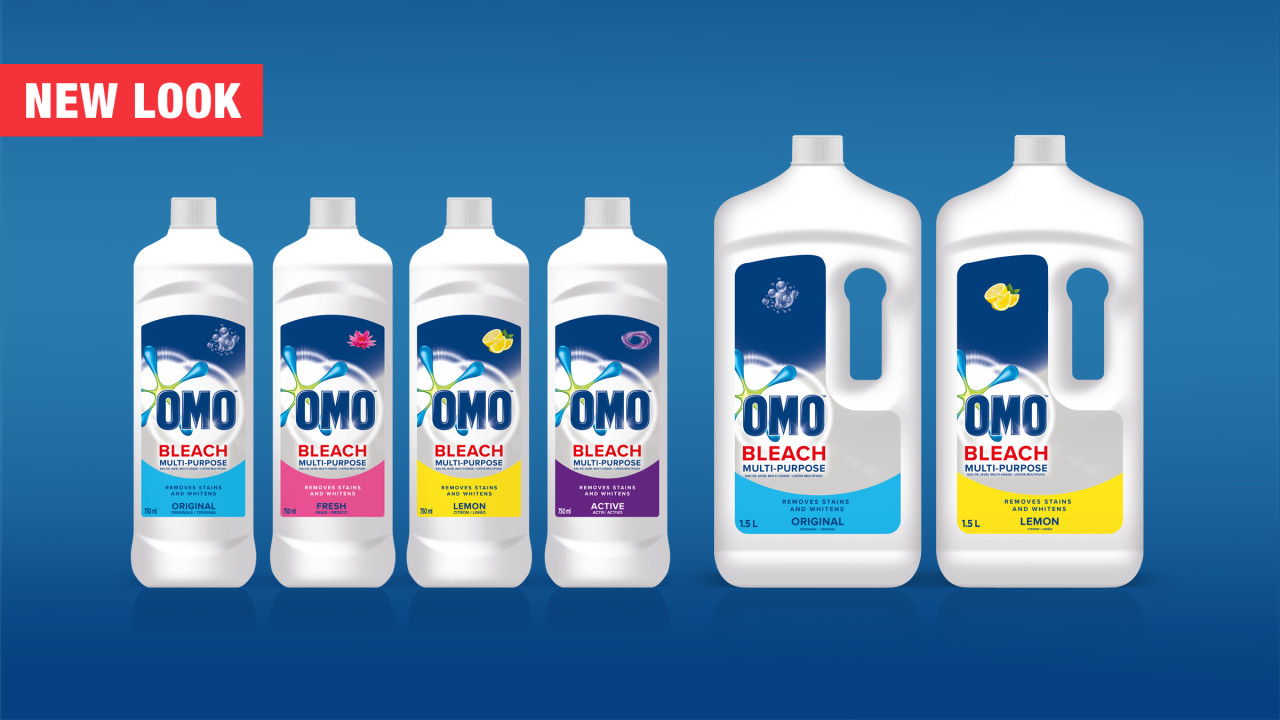 OMO Bleach bottles