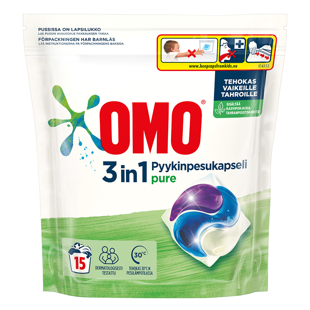 Omo Pure pyykinpesukapselit pakkauskuva