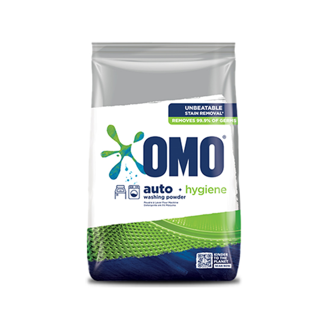 OMO + Hygiene auto washing powder is specifically formulated to penetrate deep into the fibres of your clothes to give you Unbeatable Stain Removal* plus a hygienic clean. 

